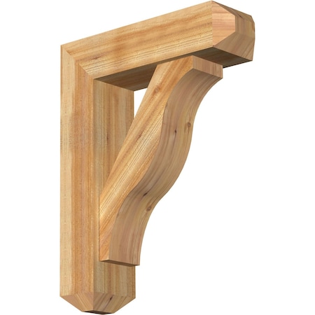 Funston Craftsman Rough Sawn Bracket W/ Offset Brace, Western Red Cedar, 8W X 28D X 36H